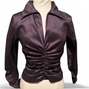 Elegant Purple Satin Blouse